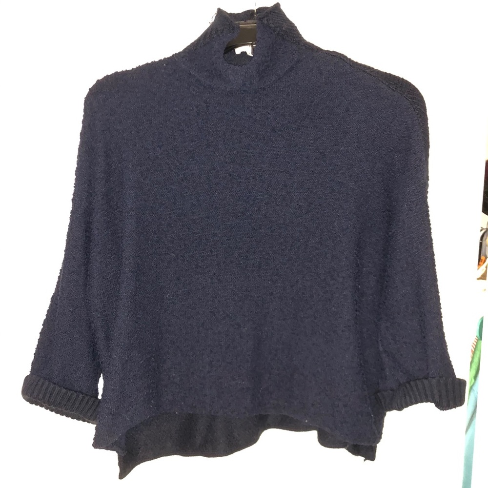 Navy mock neck sweater